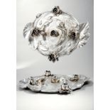JULES JOUANT (1863-1921) Silver plated bronze centrepiece