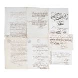 MATHIEU DUMAS (1753-1837) Set of 7 pieces addressed to the publishers Johann Georg Treuttel and Joha