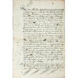 GIUSEPPE BALSAMO, KNOWN AS ALESSANDRO, COUNT OF CAGLIOSTRO (1743-1795) Parchment signed "Io Giusepp