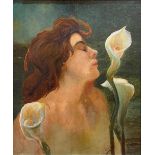 E. BRETON Woman with arums