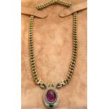 BVLGARI GOLD, RUBY, EMERALD AND DIAMOND NECKLACE