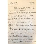 JEAN COCTEAU (1889-1963) Manuscript letter signed “Jean Cocteau”. 15 photographs from the Erpé Nice