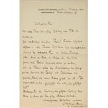 RICHARD STRAUSS (1864-1949) Autograph letter signed “Dr Richard Strauss”, to Pauline Viardot “Hoch