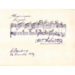 ANTON GRIGORIEVITCH RUBINSTEIN (1829-1894) Autograph musical score signed,