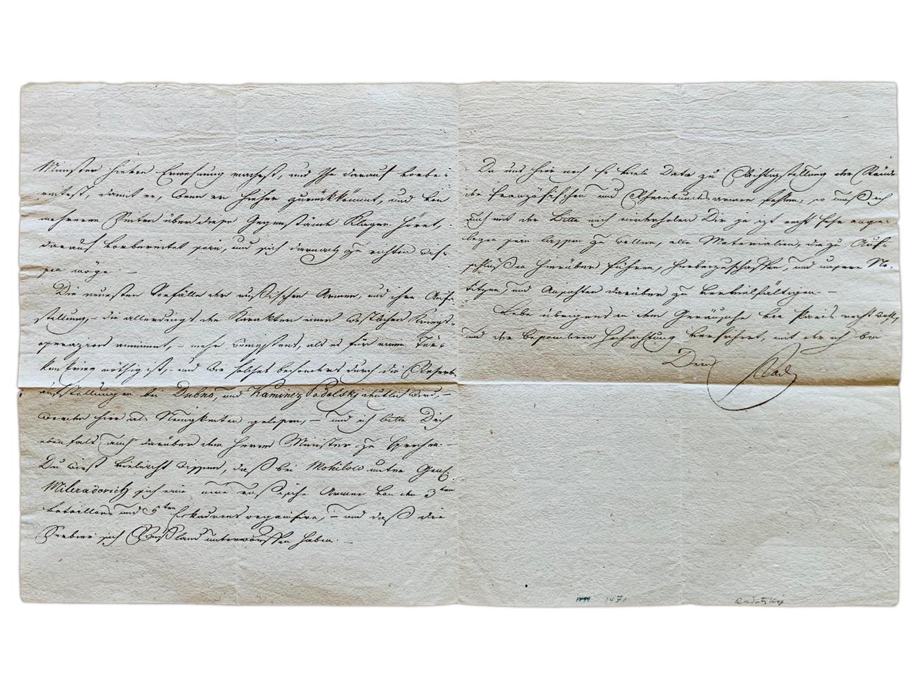 JOSEPH WENZEL RADETZKY VON RADETZ (1766-1858) Autograph letter signed. - Image 2 of 2