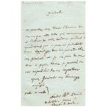 GERMAINE DE STAEL (1766-1817) Signed and autographed letter (to General Moncey)