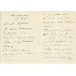 MATA HARI (1876-1917) Autograph letter signed to M. Astruc