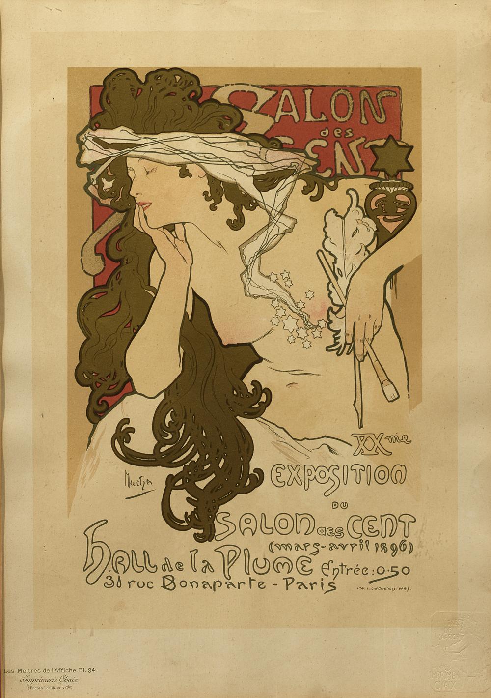 ALPHONSE MUCHA (1860 - 1939) Poster for ‘Salon des Cent 20th Exhibition’