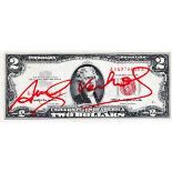 ANDY WARHOL (1928-1987) A two-dollars bill signed by Andy Warhol, 1963