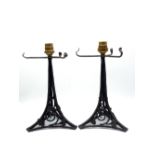 PAIR OF WROUGHT IRON TABLE LAMPS