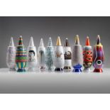 ALESSANDRO MENDINI (B. 1931) Collection of ten «100% Make up» vases with lid, 1992