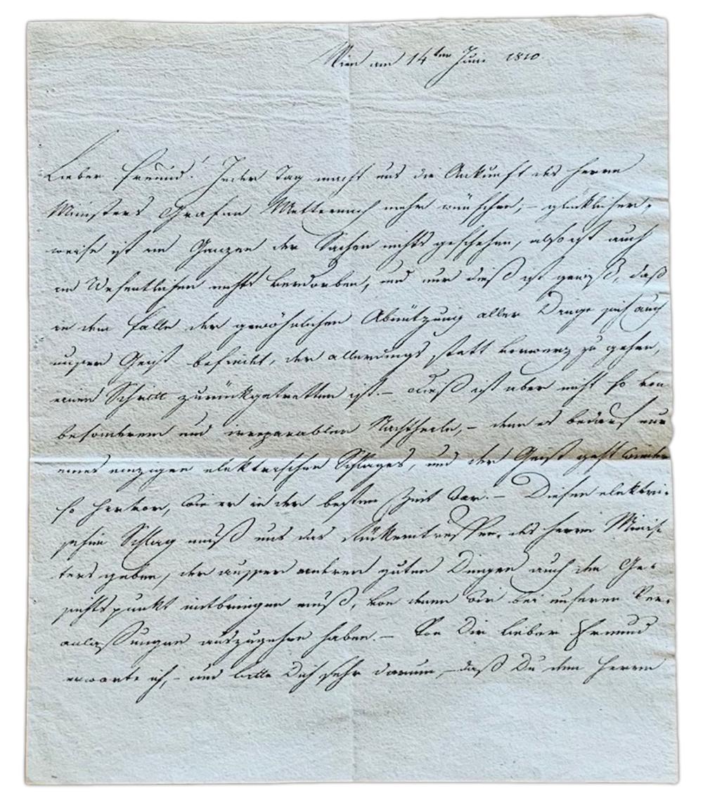 JOSEPH WENZEL RADETZKY VON RADETZ (1766-1858) Autograph letter signed.