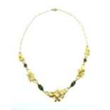 ATTRIBUTED TO ARNOULD A. Art Nouveau gold and tourmalines necklace