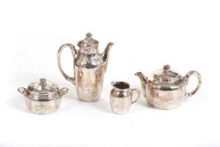 CHRISTOFLE ART NOUVEAU SILVER-PLATED TEA AND COFFEE SET ‘GALLIA’, BEFORE 1942, 4 pieces