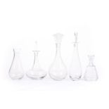 FIVE ROSENTHAL CRYSTAL DECANTERS BULGARI, VERSACE