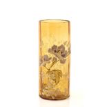 YELLOW TALL ART NOUVEAU VASE