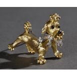 GOLD AND DIAMOND DOG BROOCH