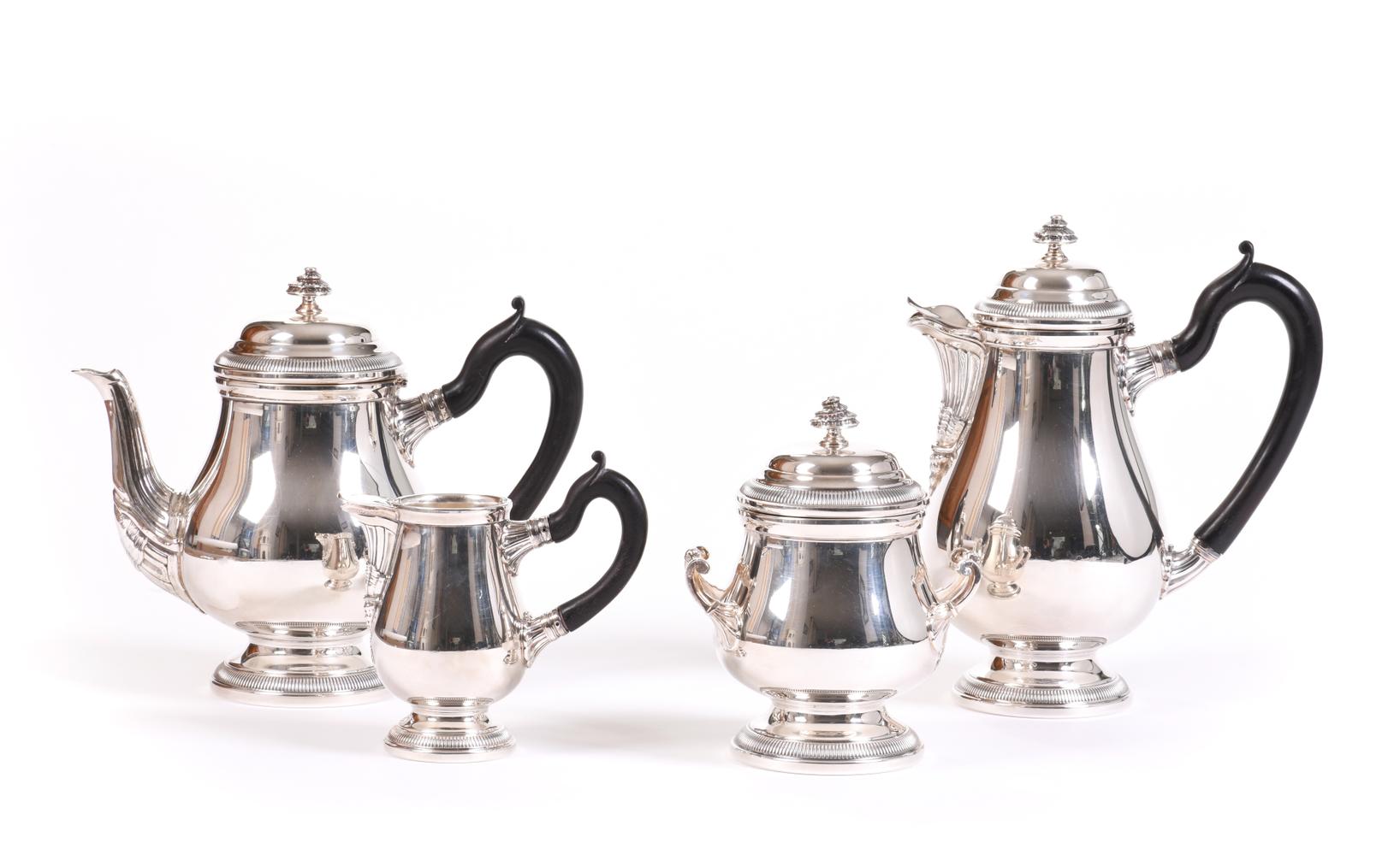 TETARD FRERES ART DECO SILVER TEA AND COFFEE SET, 4 pieces