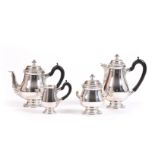 TETARD FRERES ART DECO SILVER TEA AND COFFEE SET, 4 pieces