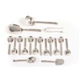 MAISON LAPPARRA ART DECO SILVER ICE-CREAM SET, 17 pieces