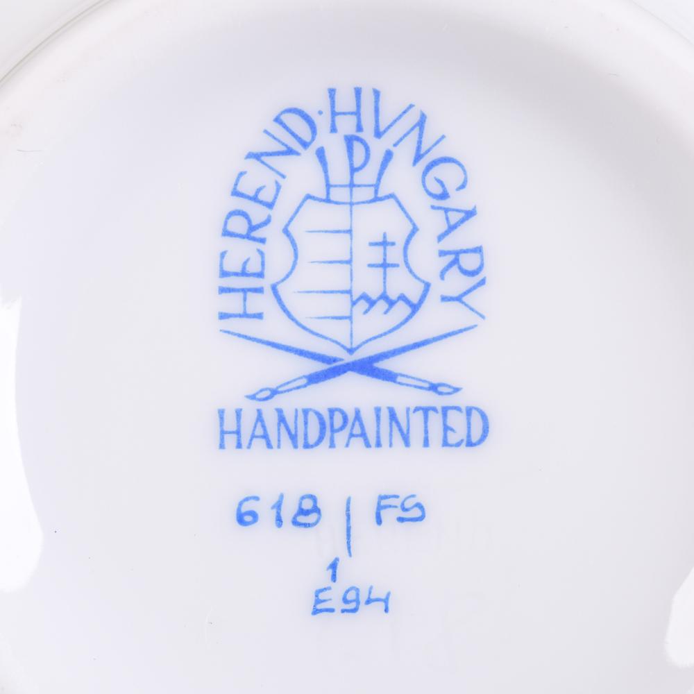 HEREND COFFEE PORCELAIN SERVICE WITH PHEASANTS AND INSECTS HEREND PORCELAIN FACTORY, 14 pieces - Image 2 of 2