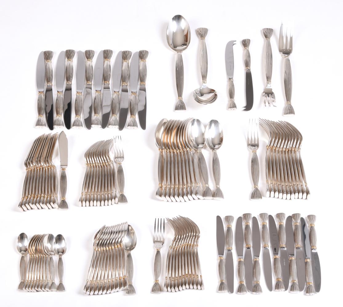 HERMÈS SILVER-PLATED CUTLERY SET ‘MOISSON’, 114 pieces