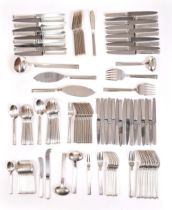 CHRISTOFLE ART DECO STYLE SILVER-PLATED CUTLERY SET ‘TRIAD’, 142 pieces