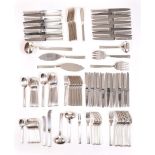 CHRISTOFLE ART DECO STYLE SILVER-PLATED CUTLERY SET ‘TRIAD’, 142 pieces