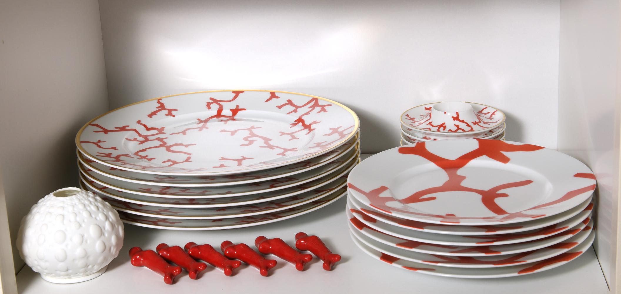 RAYNAUD FRANCE ‘CRISTOBAL RED CORAL’ LIMOGES PORCELAIN TABLE SERVICE, 141 pieces - Image 5 of 8