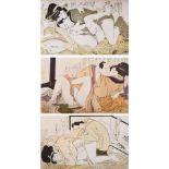 FRANZ SERAPH HANFSTAENGL (1804 - 1877) Japanese Erotic Scenes, three lithographs