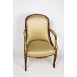 A LOUIS XV STYLE GILT WOOD ARMCHAIR, 19th-20th century