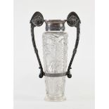 KURLYUKOV CRYSTAL AND SILVER VASE