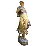 GOLDSCHEIDER MANUFACTURE Polychrome terracotta statue