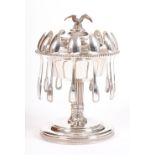 TETARD FRERES BEAD-EDGE SILVER CAVIAR SET ON STAND