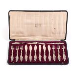 HARRODS LONDON SILVER-PLATED CUTLERY SET WITH SARDINE DECORATION, 14 pieces