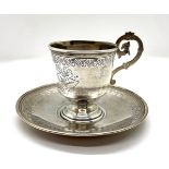 SILVER CUP AND SAUCER IN NEO-RUSSIAN STYLE