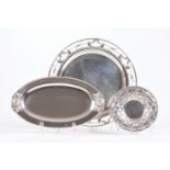 SET OF THREE SILVER SERVING TRAYS