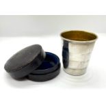 SILVER AND SILVER-GILT COLLAPSIBLE DRINKING CUP