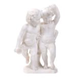MARBLE SCULPTURE TWO CHILDREN WITH GRAPES, late 19th - early 20th century
