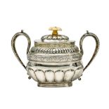 SILVER-GILT SUGAR BOWL WITH A FLORAL BONE FILIAL