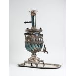 WARSZAWA FRAGET SILVER PLATED SAMOVAR WITH PLATE