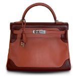 HERMES KELLY GHILLIES 32 RETOURNE Limited edition, rosy and Rouge Swift Leather handbag, 2013