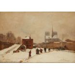 ALBERT-MARIE LEBOURG (1849-1928) Notre Dame. Vue prise du Pont de la Tournelle