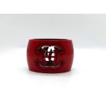 CHANEL CC CUFF RED AND BLACK BRACELET
