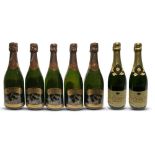 5 CHAMPAGNE BLANC DE BLANCS 1er cru millésimé 1996 L. Aubry-2 CHAMPAGNE BRUT millésimé1985 J.Perrier