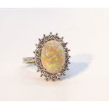 OPAL AND DIAMOND RING