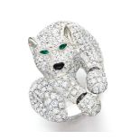 CARTIER PANTHER DIAMOND AND EMERALD RING , CIRCA 2000