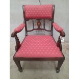 A Small Victorian Upholstered Parlour Chair