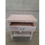 Old Pine Butchers Table With Drawer