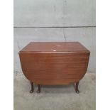 Mahogany Drop Leaf Table H74cm x L91cm x W54cm